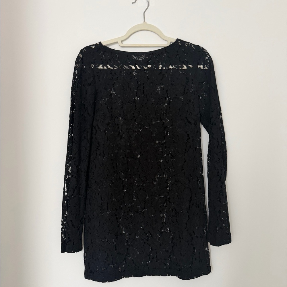 Chic Black Lace Long Sleeve Dress